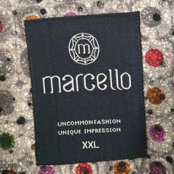 Marcello Luxurious Cotton Unique Pattern Gray Jewel Tones Short Size XXL - Picture 5 of 6